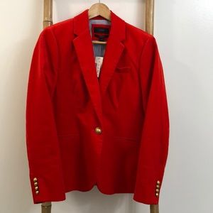 NWT J.Crew Campbell Corduroy Blazer in Flame Red
